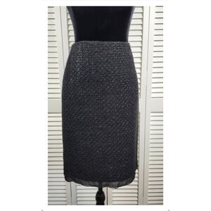 Nine West Black Tweed Pencil Skirt NWT Wool Blend Glamour Girl Size 2
